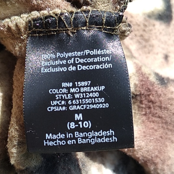 Women's Mossy Oak camo fleece pullover sz M 8-10 - Picture 8 of 10